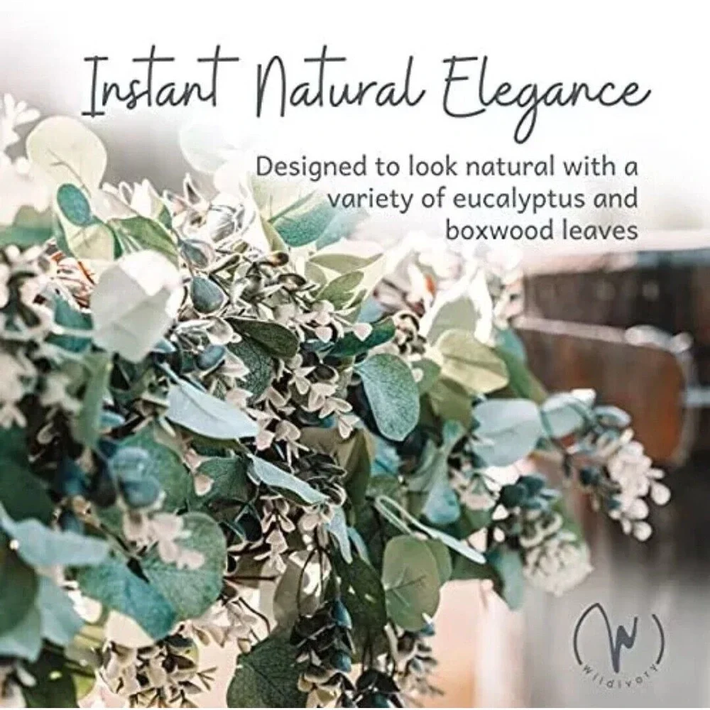 6 Pack Artificial Eucalyptus Garland, 6 ft Faux Silk Eucalyptus Leaves Vines Han